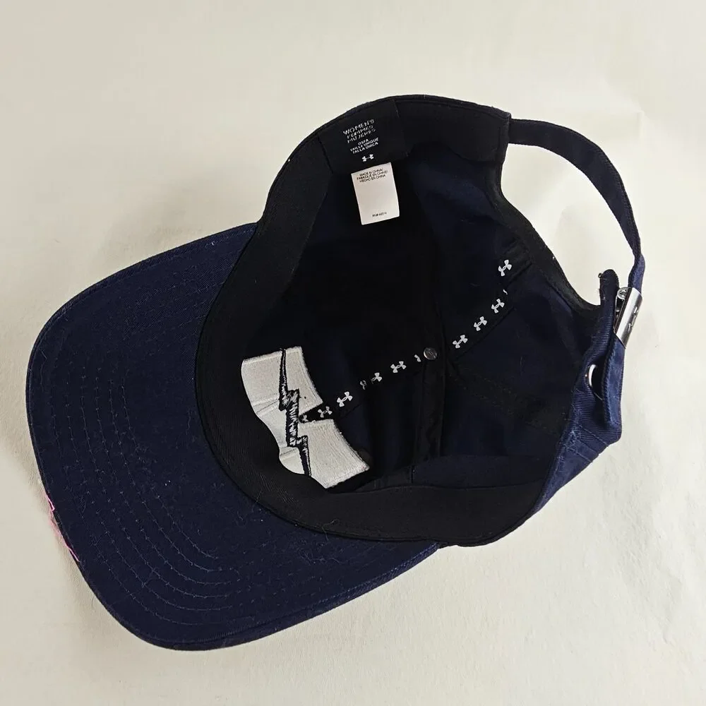 Under Armour Hat Womens OSFA Navy Blue Strapback Logo Baseball Cap Athletic Golf